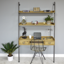 Industrial Desk With Shelves